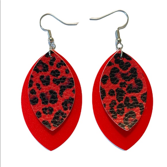 Jewelry - 🖤Pick Any 3 for $12🖤 Faux Leather Dangle Earrings